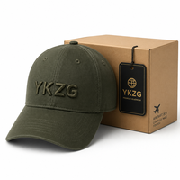 Casquette de baseball personnalisée de haute qualité avec broderie 3D en relief, en coton délavé vert olive, style Dad Hat à 6 panneaux, casquette Snapback, vente en gros OEM