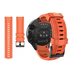 Suunto 7/9/D5/스파르타 스포츠 손목 HR용 24mm 퀵 릴리스 실리콘 시계 스트랩