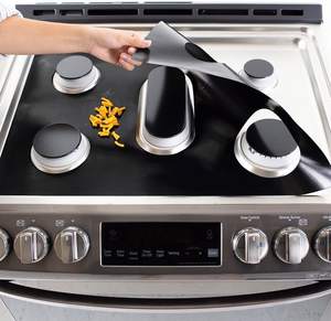 Tampon de cuisinière à gaz 5 trous épaississement résistant aux hautes températures 0.4mm tampon d'huile de cuisinière antiadhésif <span class=keywords><strong>sans</strong></span> lavage - Product Image 4