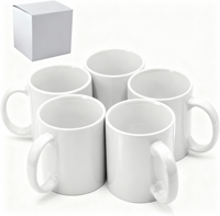 Mugs à café en porcelaine blanche de 11 oz pour sublimation, avec logo personnalisé, boîte cadeau, compatibles lave-vaisselle et micro-ondes, vente en gros depuis l'entrepôt américain