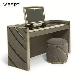 Tocador de dormitorio WBERT Cream Wind, espejo de concha de madera maciza, armario de almacenamiento para TV, escritorio de maquillaje - Product Image 5