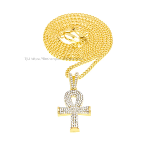 Collar con colgante de llave Ankh egipcia estilo hip hop para hombres y mujeres - Product Image 2