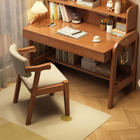 Chaise de salle à manger en bois massif avec accoudoirs, design d'accoudoirs ouverts et courbes, siège et dossier rembourrés, structure en bois d'hévéa