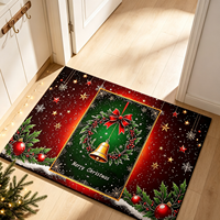 Maßgefertigte Weihnachtsmann-Bedruckte Polyester-Fußmatte Rutschfest Absorbierend Festliche Dekoration für Eingang Weihnachtsgeschenk Bodenmatte