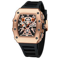 Montre sport à quartz MEGIR 2218 pour homme, mode, affichage lumineux de la date, cadran carré, bracelet en silicone, chronographe