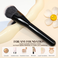 2026 Heißer Verkauf OEM Schwarzer Veganer Luxus Tragbarer Großhandel Maßgeschneiderter Private Label Einzelner Make-up-Pinsel für Foundation
