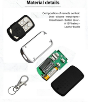 Télécommande sans fil en métal à 2 boutons DC12V 433 MHz pour portail électrique, barrière, portes de garage