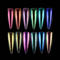 Poudre de paillettes pour ongles transparente holographique 0,2 g, effet miroir, aurora, néon, métallique, pigment chromé pour nail art, décoration
