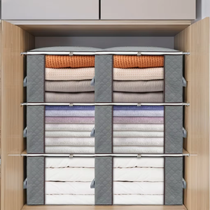 Plastic Storage Basket Stackable Closet Organizer