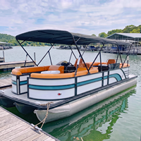 Bateau ponton en aluminium sur mesure de 25 pieds, certifié CE, pour divertissement familial sur lac, 12 personnes, fabrication OEM