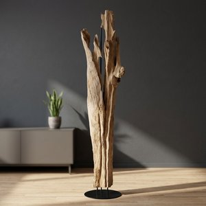 Solid Wood Modern Driftwood Square Eco-Friendly <b>Adjustable</b> <b>Table</b> Lamp Halogen Light Hotel School Dining Room Furniture Foldable - Product Image 3