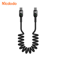 1.8 mètres de conception de ressort 60W Type C à Type C PD charge Led câbles de données Pd enroulé chargeur de charge câble de données pour ordinateur portable mobile