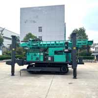 Foreuse compacte transportable sur chenilles pour puits d'eau, régulation de vitesse progressive, équipement de forage pour l'approvisionnement en eau des villages