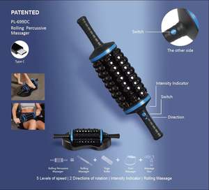 Körper <span class=keywords><strong>massage</strong></span> Wiederauf lad bares elektrisches rollendes Percussive-<span class=keywords><strong>Massage</strong></span> gerät 360 ° Vibration Yoga Roll Machine Ganzkörper muskel entlastung - Product Image 3