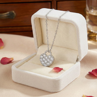 Collier pendentif cœur en argent sterling 925 avec diamant moissanite, cadeau de la Saint-Valentin pour femme, nouveauté