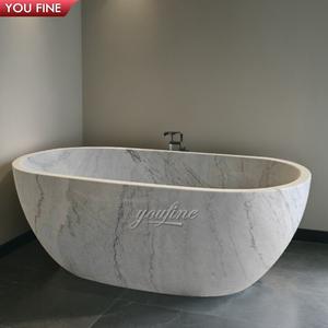 Bagno in marmo moderno a grandezza naturale personalizzato lavandino in pietra naturale Freestanding <span class=keywords><strong>vasca</strong></span> da bagno - Product Image 2