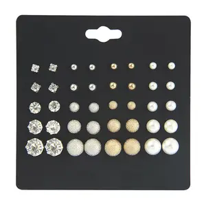 Wholesale Pearl set earrings six claw zircon earrings female pearl inlaid diamond jewelry one week earrings 5678pairs