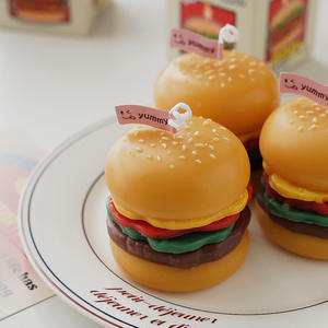 AIKUN DIY Home Birthday Wedding Party Decorative Aromatic Hamburger <b>Candles</b> <b>Gifts</b> Soy Wax Scented Food Themed <b>Candle</b> - Product Image 5