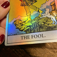 Impresión de Cartas del Tarot con Láser Brillante Personalizadas, Mazo de 78 Cartas del Tarot Holográficas con Libro de Instrucciones, Diseño Original, Juego de Oráculo Espiritual