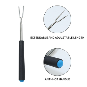 Attrezzi per Barbecue campeggio forchette per Barbecue telescopiche bastoncini per arrosti Marshmallow in acciaio inossidabile 304 - Product Image 2