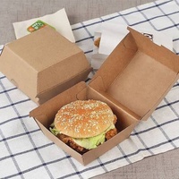 Grande boîte à hamburger en carton jetable personnalisée de qualité alimentaire avec revêtement UV Emballage à déjeuner pour sushis et croustilles