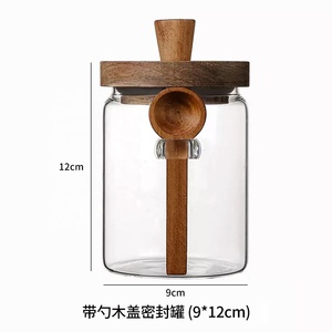 21Oz 25Oz 32Oz Cao Borosilicate Lọ Thủy Tinh Với Koa Gỗ Nắp Cà Phê Đậu Lưu Trữ Container - Product Image 5