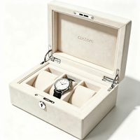 Boîte de rangement pour montres de qualité supérieure, personnalisée, verte, à 3 emplacements, doublée de velours, avec logo personnalisé pour les collectionneurs de montres