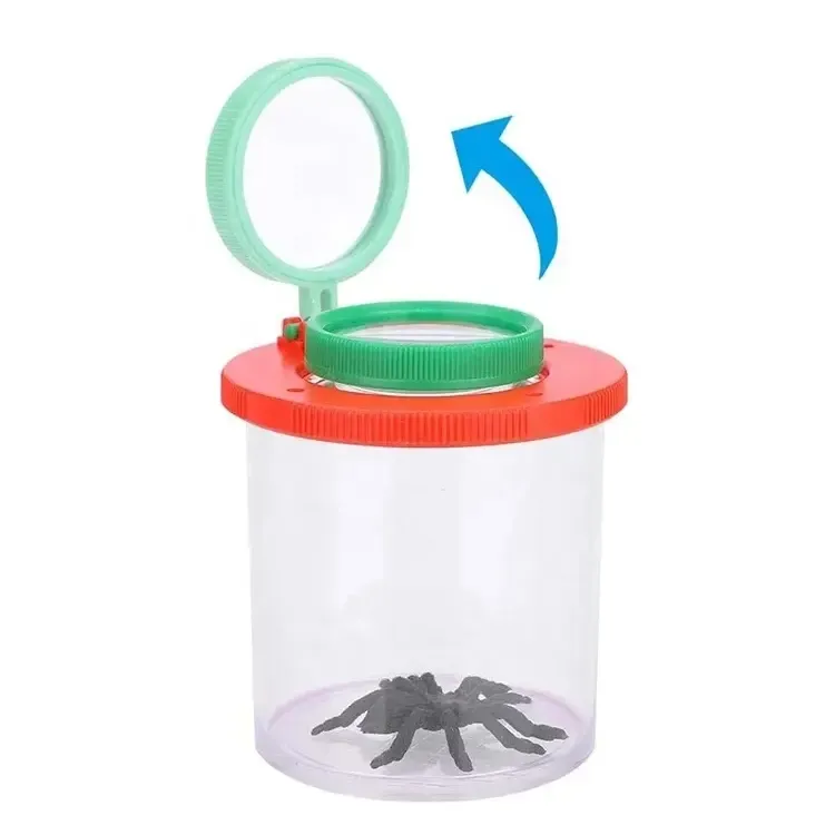 Groothandel Twee Lens Insect Viewer Medaillon Vergrootglas Bug Vergroting Loupe Kid Speelgoed Cadeau