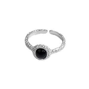 S925 Sterling Silver Black Onyx <b>Ring</b> For Women Open <b>Adjustable</b> Design Everyday Wear Jewelry - Product Image 5