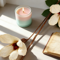 Bougie en céramique faite à la main, style européen minimaliste, noir mat, blanc, bleu, vert, rose, respectueuse de l'environnement, pour les fêtes de Diwali