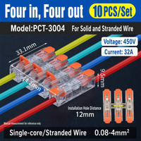 Bloc de bornes à connexion rapide 0,08-4 mm² à pression, pour fils rigides et flexibles, avec levier orange, pour panneau de machine industrielle