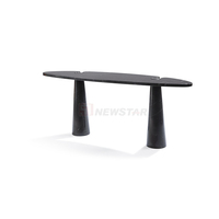 NEWSTAR Élégante table console longue en marbre vert Mobilier moderne pour les espaces de vie sophistiqués