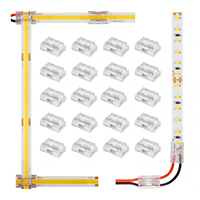 Connecteurs sans soudure pour bande LED COB de type DIN 8-en-1 avec boîtier en ABS et contact en cuivre, indice de protection IP20 pour éclairage LED 12V/24V/5V