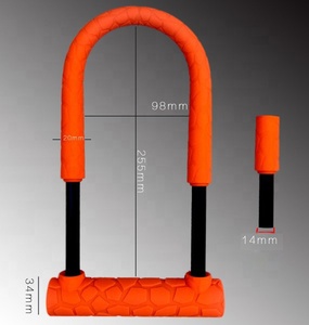 Antivol en acier en forme <span class=keywords><strong>de</strong></span> U JINJIAN 2026 <span class=keywords><strong>pour</strong></span> vélo/moto avec housse en silicone Modèle T610L - Product Image 2