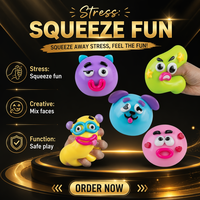 Jouet Squishy Anti-stress à Viscosité Lente, Visage de Chien Amusant, Jouet à Presser et à Modeler, TPR Extensible, Vente en Gros