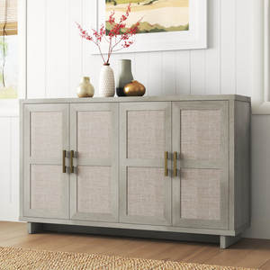 Portman 59.5'' Solid Wood Sideboard Cabinet Modern Antique Traditional Design for Home Farmhouse <b>Living</b> <b>Room</b> or Home Bar - Product Image 1