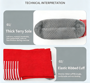 Chaussettes de compression hautes jusqu'au genou, motif géométrique bleu, tricotées, soutien sportif - Product Image 3
