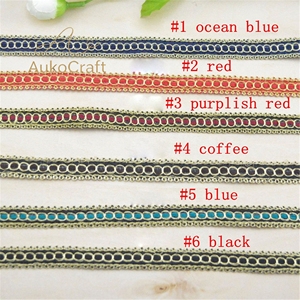 Pita renda jalinan berkualitas tinggi, lebar 1,4 cm, aksesoris jahit murah pabrik, desainer DIY, pita emas yang indah - Product Image 2
