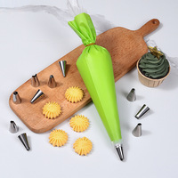 Lebensmittelechte 12/14/16 Zoll EVA Grüne Spritzbeutel-Sets mit Edelstahl-Tüllen Spritzdüsen-Set Kuchen-Dekorations-Backzubehör