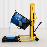 Lève-fût manuel professionnel robuste Fluentwonder en acier à 360 degrés avec verrou de sécurité, hauteur de levage 2000 mm pour fûts de carburant/huile