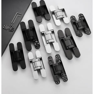 Bisagra invisible para puerta, aleación de Zinc negro plateado, bisagra ajustable 3D, zhide, puertas interiores de madera, nudillo, pasador no observable - Product Image 3