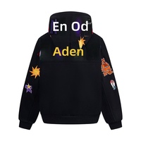 Cardigan à capuche zippé brodé de lettres colorées style rétro américain, pour homme et femme, collection Printemps, Nouvel An, Marque de mode pour couple
