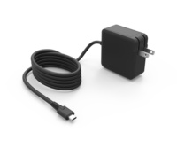 Chargeur USB-C GaN de haute qualité 65W avec câble fixe pour prise EU/US/UK/AU