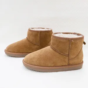 2023 nouveau personnalisé femmes décontracté fourrure cuir laine hiver neige bottes plat antidérapant en peau de mouton bottines pour dames