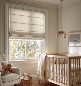 ظلال جودة آلية الطاقة الشمسية لاسلكية عن بعد الطبيعية واي فاي ركب الستائر المسار الكهربائية بمحركات ذكية عالية الستائر الرومانية مزدوجة - Product Image 2