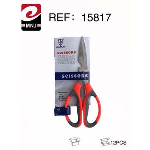 Huakai Scissors 12Pcs Kitchen Cutting Tool Red Handle - Product Image 3