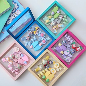 Atractivos juegos de accesorios para el cabello para niños 10 unids/caja lindo acrílico princesa diseño pinza para el cabello bandas para el cabello para niñas - Product Image 2