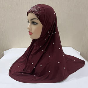 Vente en gros de foulard unique en lin cristal à la mode Hijab en jersey instantané pailleté multicolore - Product Image 5
