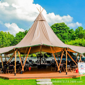 Tente tipi indienne d'extérieur en toile imperméable, type extensible quatre saisons, pour camping et utilisation en restaurant - Product Image 1