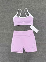 Ensemble 2 pièces de vêtements de sport pour femmes en gros : débardeur court et short respirant, style streetwear, pour le yoga (Aloe Yoga Conjuntos)